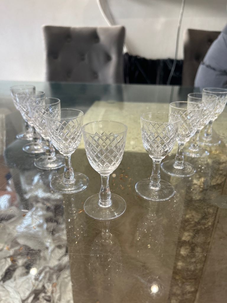 Edinburgh Crystal  liqueur set of 9  8.5cm 