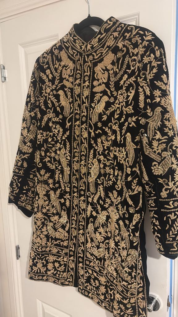 Heavy gold and black sherwani atoofys studio 