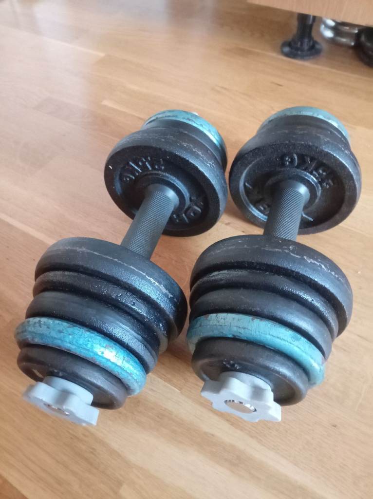 29kg (2x14.5kg) adjustable cast iron dumbbells / dumbells / weights / weight