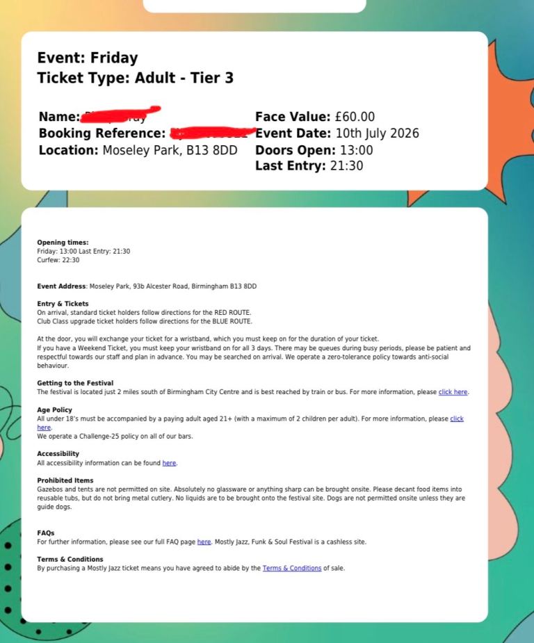 Mostly Jazz Friday ticket x1