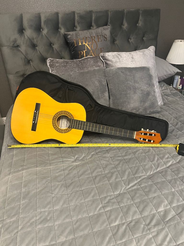 image for Classic wooden guitar with waterproof case