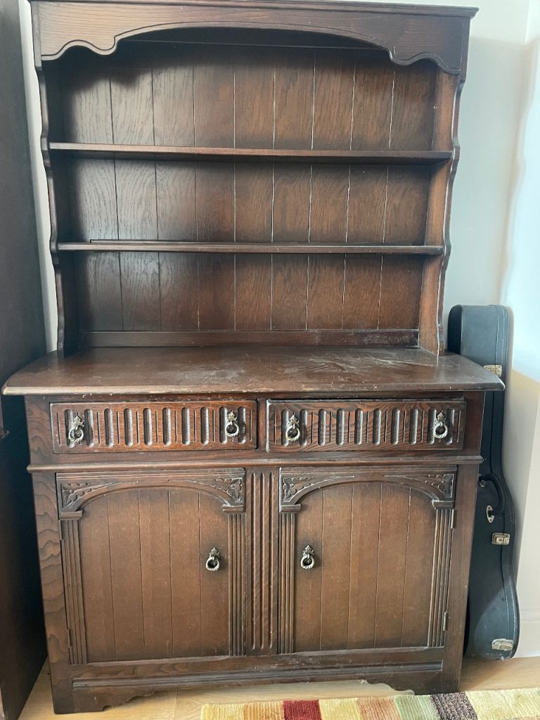 Welsh Dresser Brown Wood Dresser with Shelves and Cupboards £35