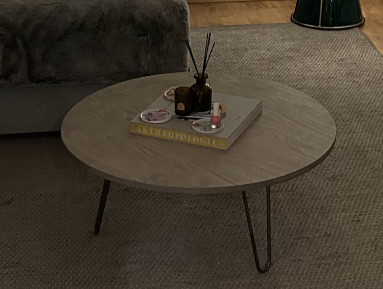 Round coffee table - handmade birch 