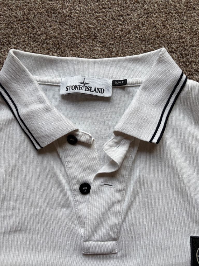 Stone Island Polo Shirt – White, Good Condition