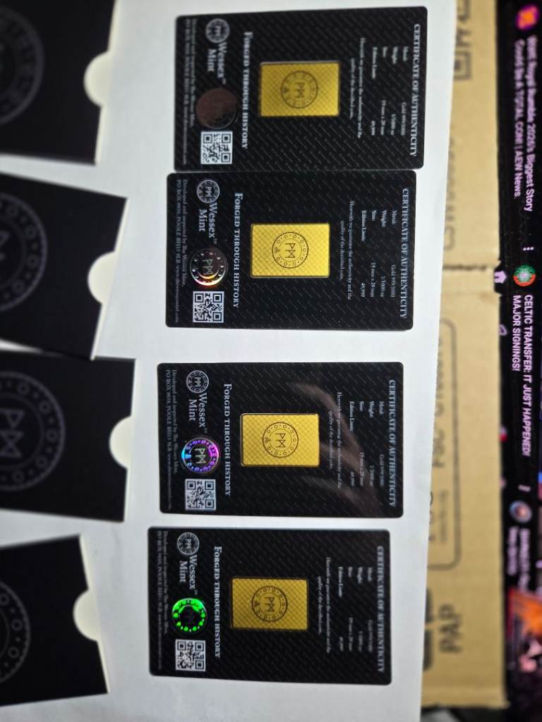 Wessex Mint 24k Gold Bars 1/1000 oz x4 – Panda, Eagle & Maple Leaf