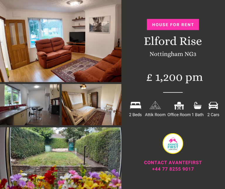 Beautiful Fully Furnished 2/3 Bedroom Home for Rent – Prime Location! NG3 🏡 