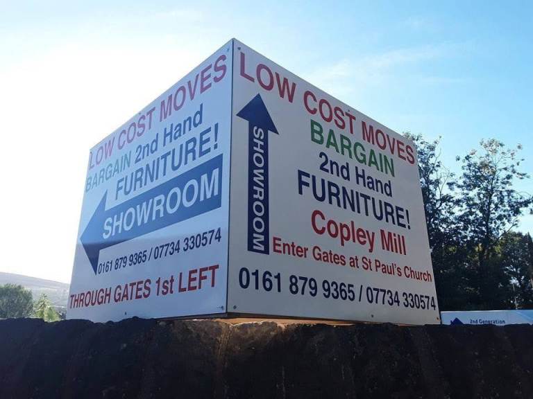 Black cast iron folding garden bistro table 2 chairs Low Cost Moves used Items STALYBRIDGE SK15 3DN