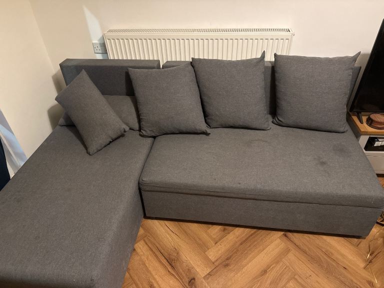 Grey Corner Sofa with Storage