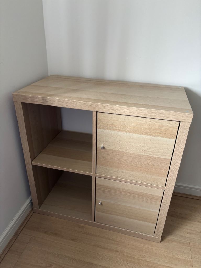 IKEA KALLAX Shelf Unit with Doors – Light Wood Effect