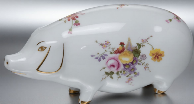 Rare Retired Royal Crown Derby Posies Pig Paperweight, £100.00 for