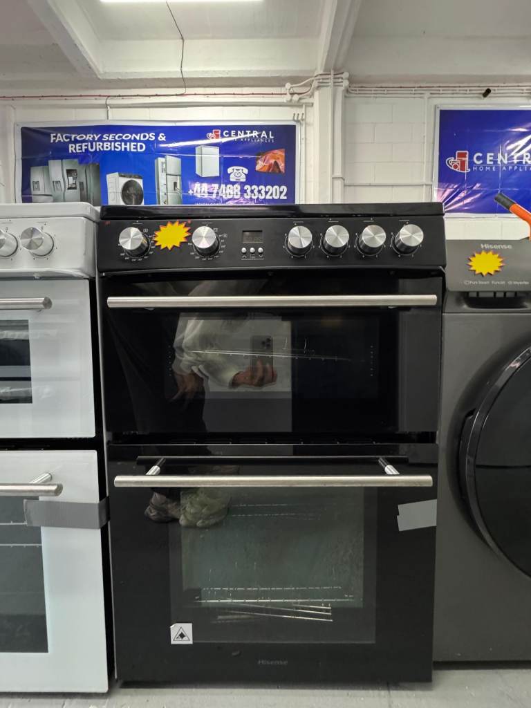 Hisense 60 cm Double Electric Cooker - New Grade A - Black