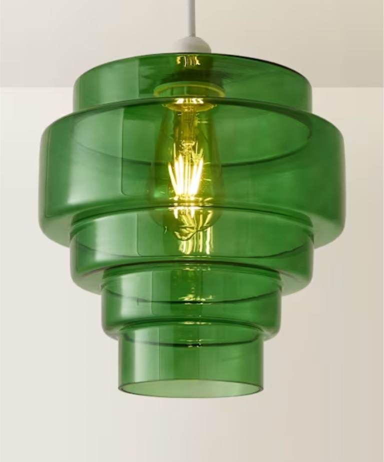 5 Tier Green Glass Easy Fit Shade