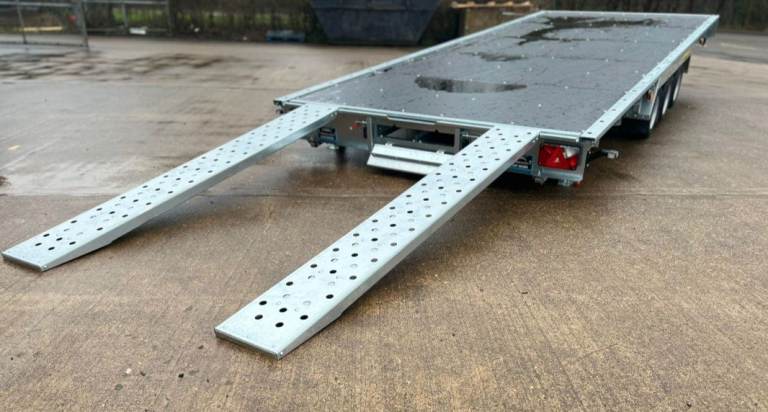 FLAT BED TRAILER 20 X 8 TOILET BALE FARM TILT BED RECOVERY CAR VAN TOW TINY HOUSE HOME