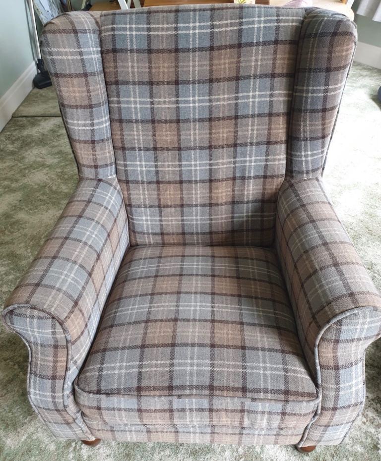 Checkered high back chair
