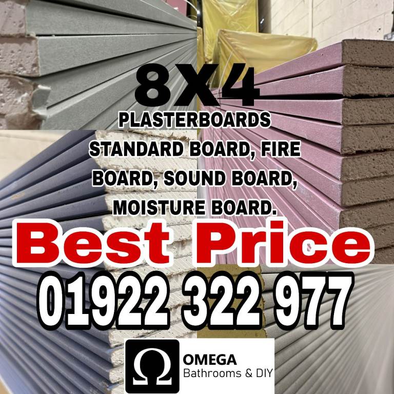 Plasterboards Standard, Fire, Sound, Moisture 