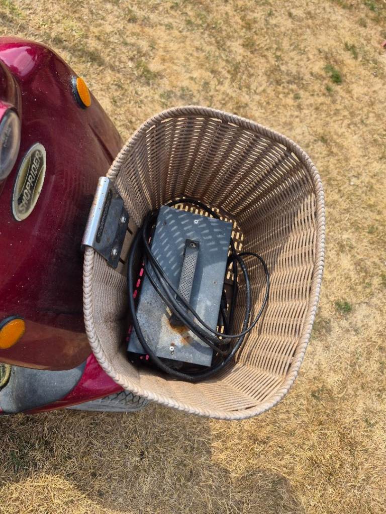 Red Mobility Scooter with Basket – spares and repairs 