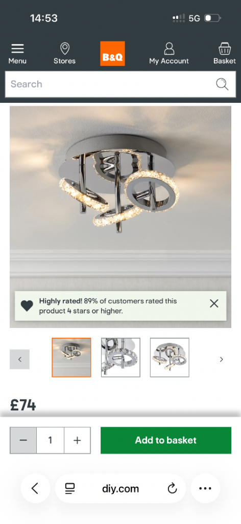 Harbour House Symi LED Ceiling Light – New, Boxed