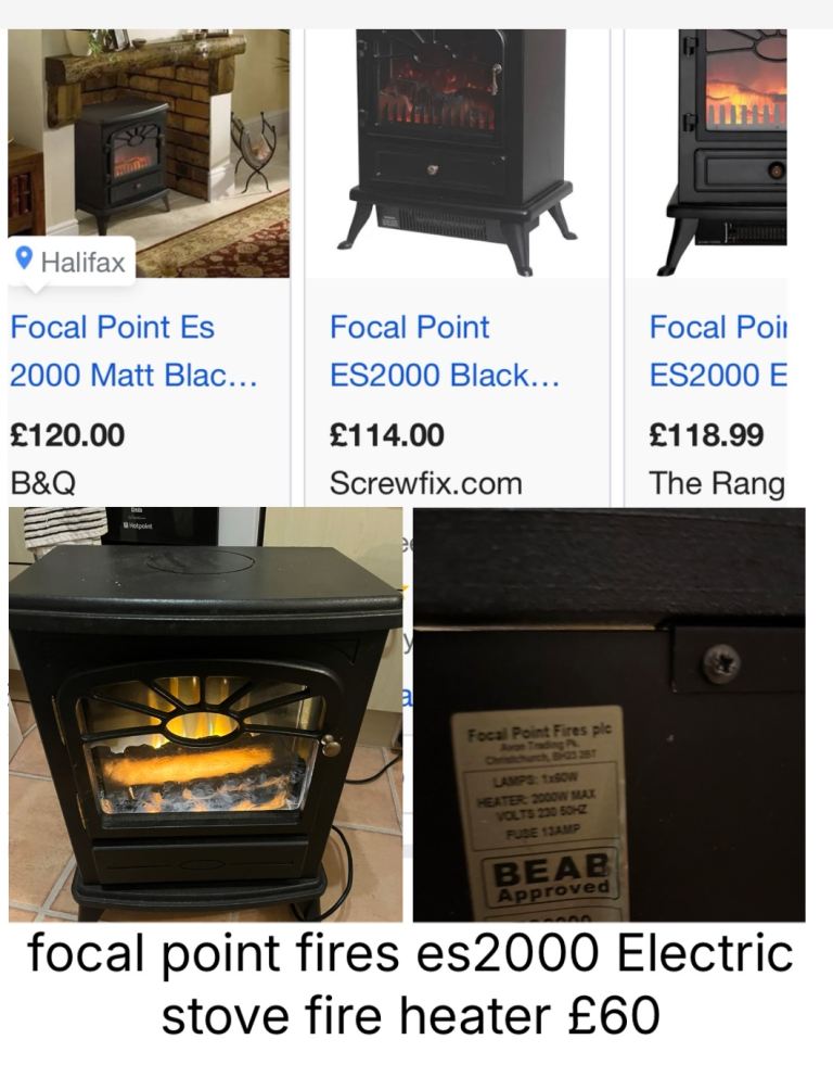 focal point fires es2000 Electric stove fire heater £60