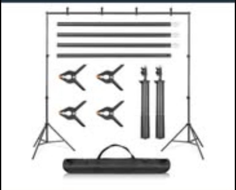 New Background Support Stand & Cross Bar Kit with Clamps