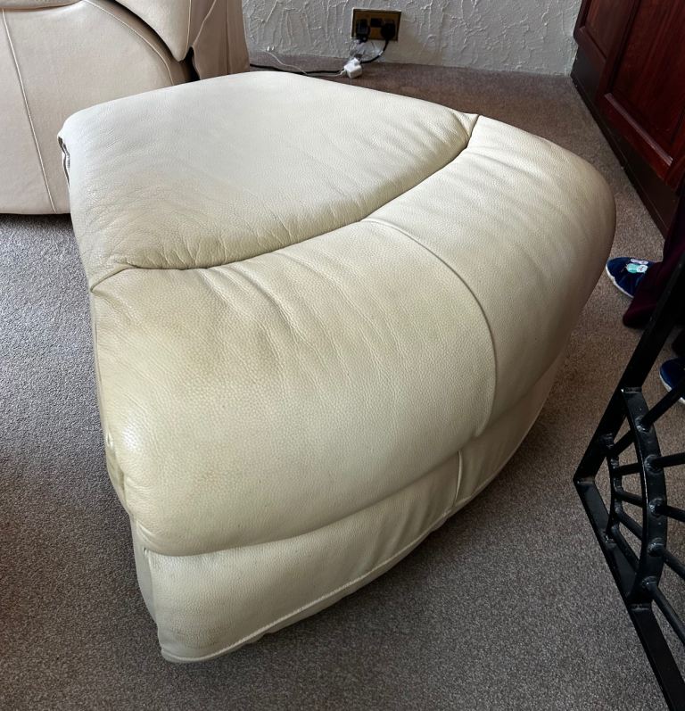 Leather corner sofa unit with storage