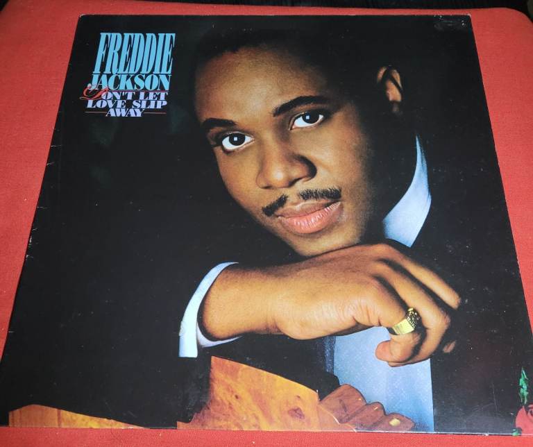FREDDIE JACKSON - DON'T LET LOVE SLIP AWAY - 12" VINYL LP ALBUM RECORD & INNER ex/ex r2/6