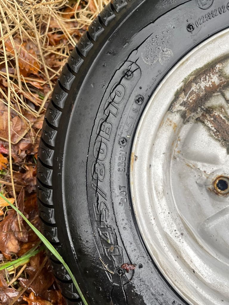 Trailer wheels and tyres. Free for uplift. 