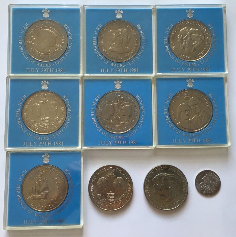Charles and Diana Marriage Commemorative Coins, 29th July 1981