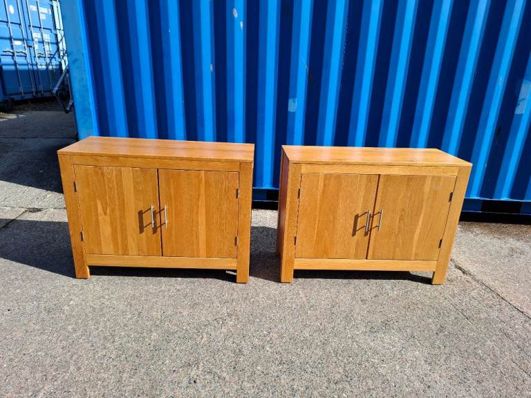 Two matching solid oak sideboards 