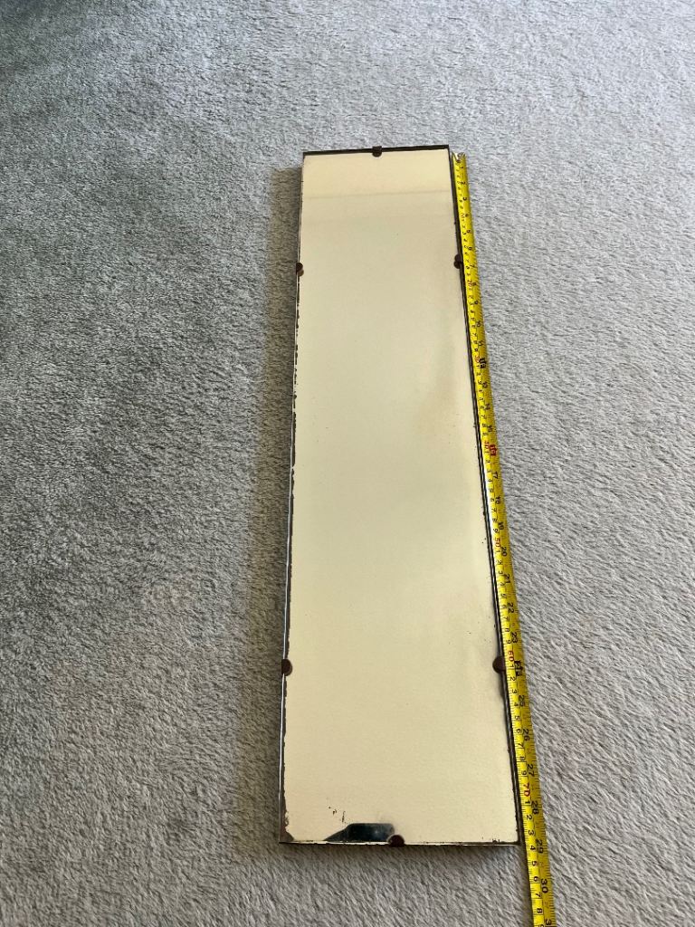 Retro mirror mounted on wood 73x 18cm