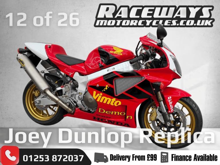 HONDA VTR1000SP1 JOEY DUNLOP REPLICA NO. 12 OF 26 NEVER BEEN REGISTERED 1 MILE