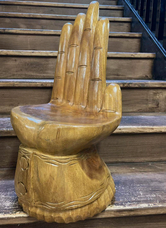 Wooden Hand Carved Chair Mexican Origin Child’s Seat Stool