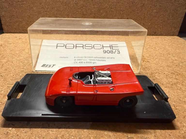 Diiecast model car of a Porsche 908/3 by Best Model