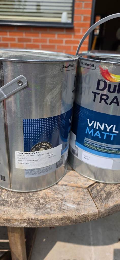 Dulux Trade Vinyl Matt Emulsion Paint – Unopened, Full Tins