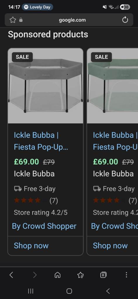 Ickle Bubba Fiesta Pop-Up Playpen – Grey, New
