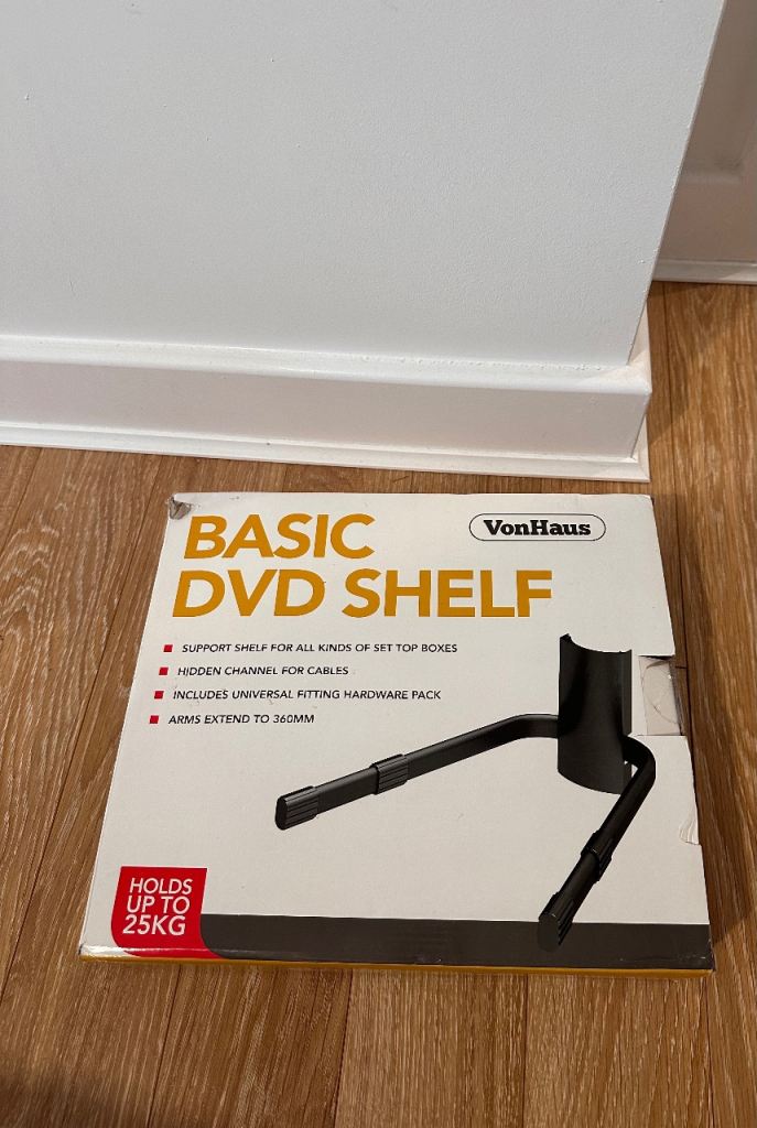 DVD / play station / sky box / Xbox adjustable brand new in box shelf
