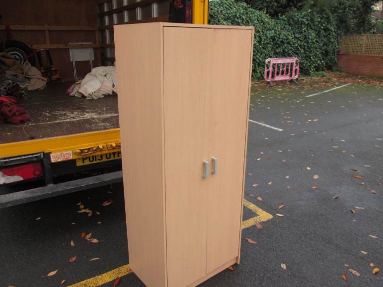 image for 2-DOOR LITE-WOOD-EFFECT WARDROBE at HAVEN TRUST CHARITY SHOP
