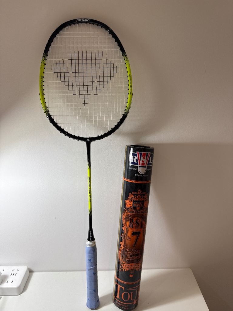 1 Badminton Racket + Brand‑new unopened RSL Tourney No.7 Shuttlecocks