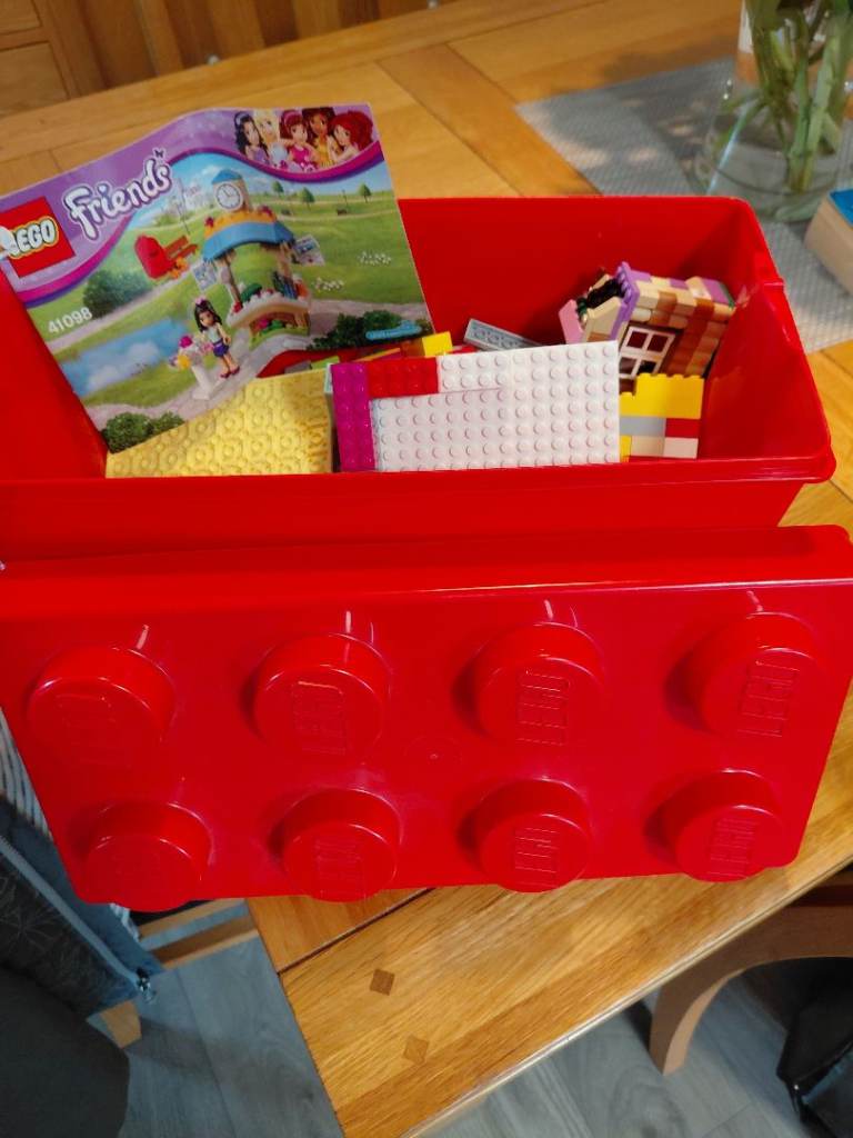 Lego Friends Building Blocks with Red Storage Box – Good Condition