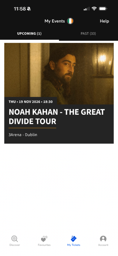 Noah Kahan - The Great Divide Tour Ticket, 3Arena Dublin