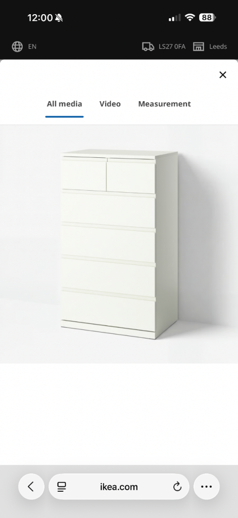 IKEA White Chest of Drawers 