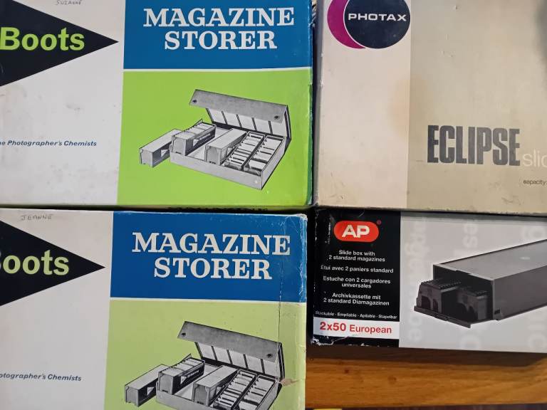 Photo slide magazine storers boxed