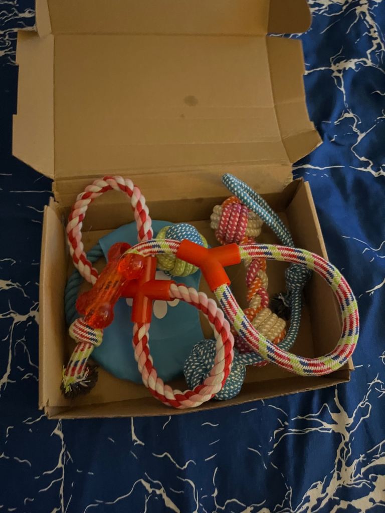 Dog toys , unused 