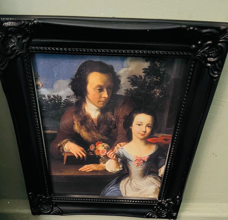 itle: 🖼️ Vintage Portrait Print in Ornate Black Frame – Classic Heritage Style