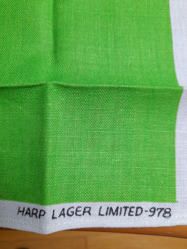 VERY RARE! 1970s HARP LAGER Glass Cloth- NEW 