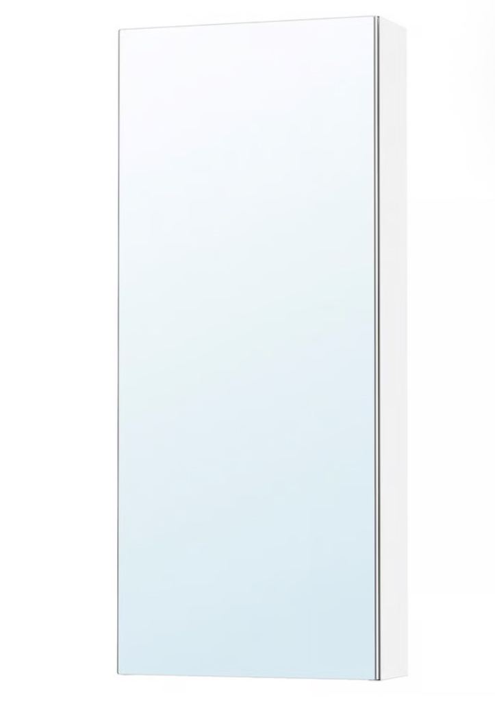 LETTAN Mirror cabinet with door, mirror effect/mirror glass, 40x15x95 cm Ikea Bathroom