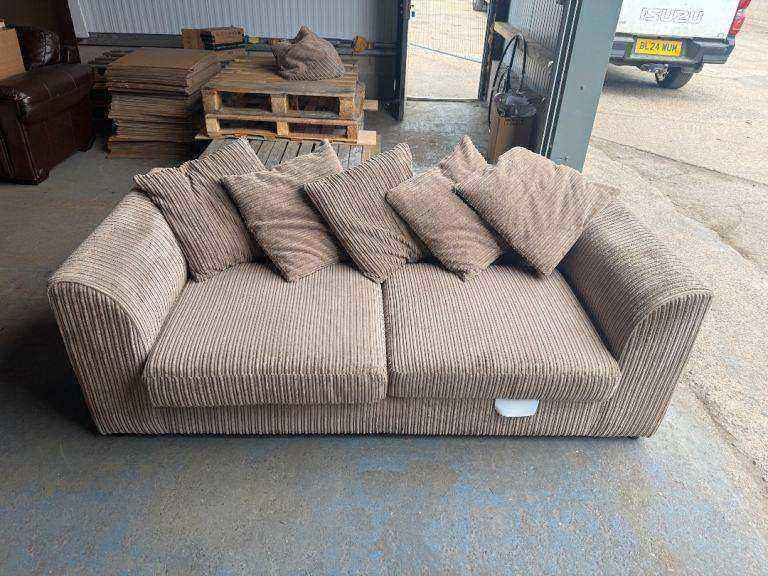 Comfortable 2-Seater Corduroy Sofa with Cushion – FREE UK MAINLAND DELIVERY