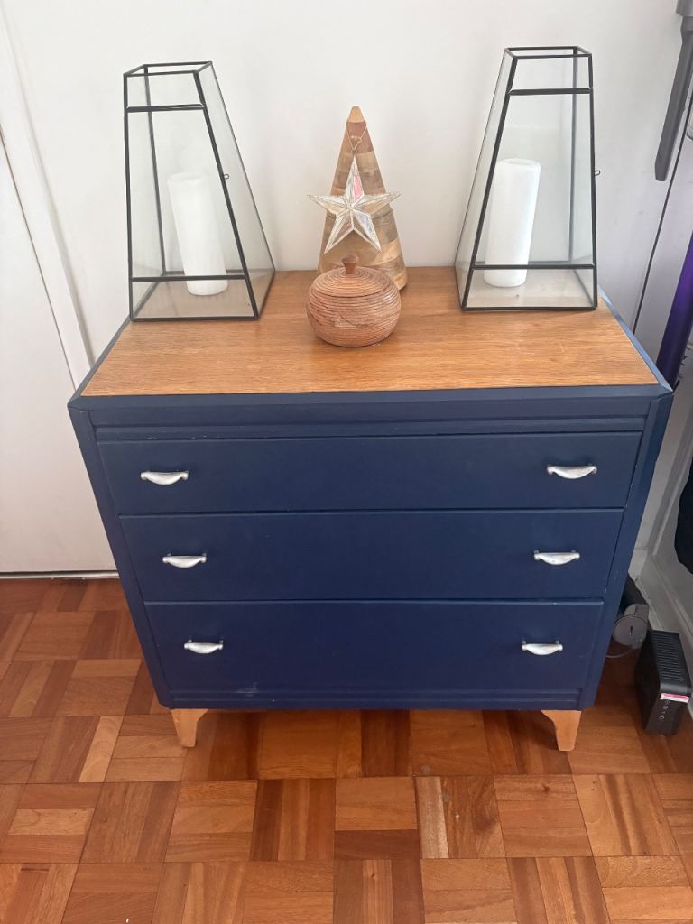 Navy Blue Wooden Chest of Drawers