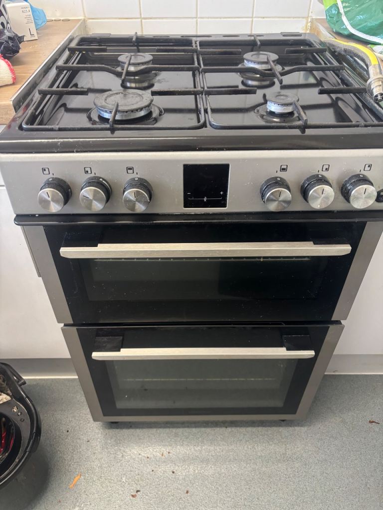 KENWOOD Gas Cooker with Double Oven – Silver, Good Condition