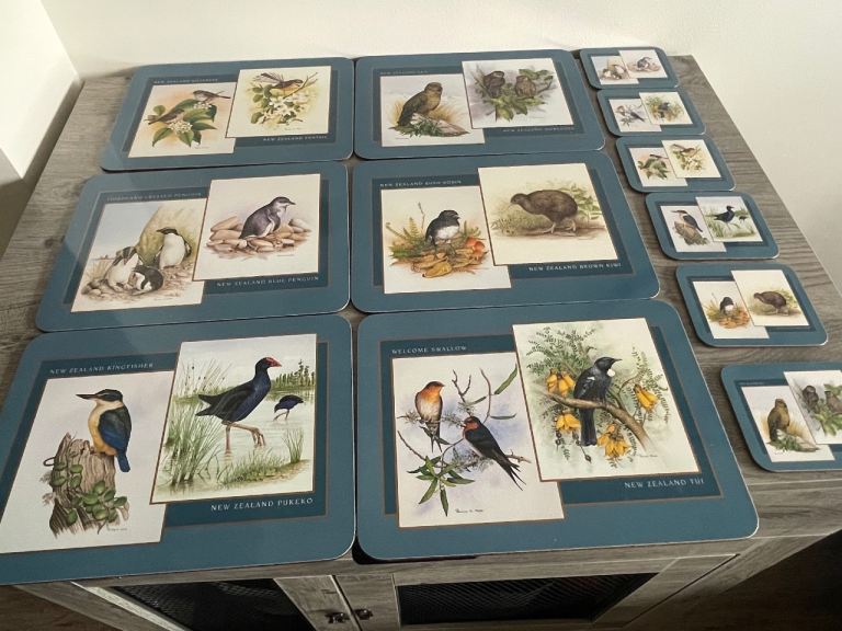 Jason New Zealand Birds Matching Coasters and Table Mats 