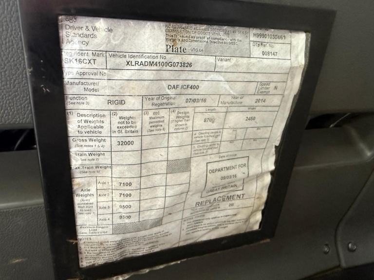DAF CF 400, 2016 16, TIPPER GRAB